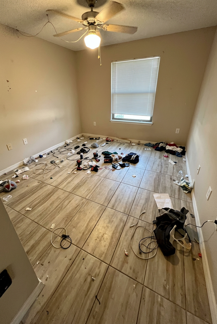 Room before Weshyne deep cleaning