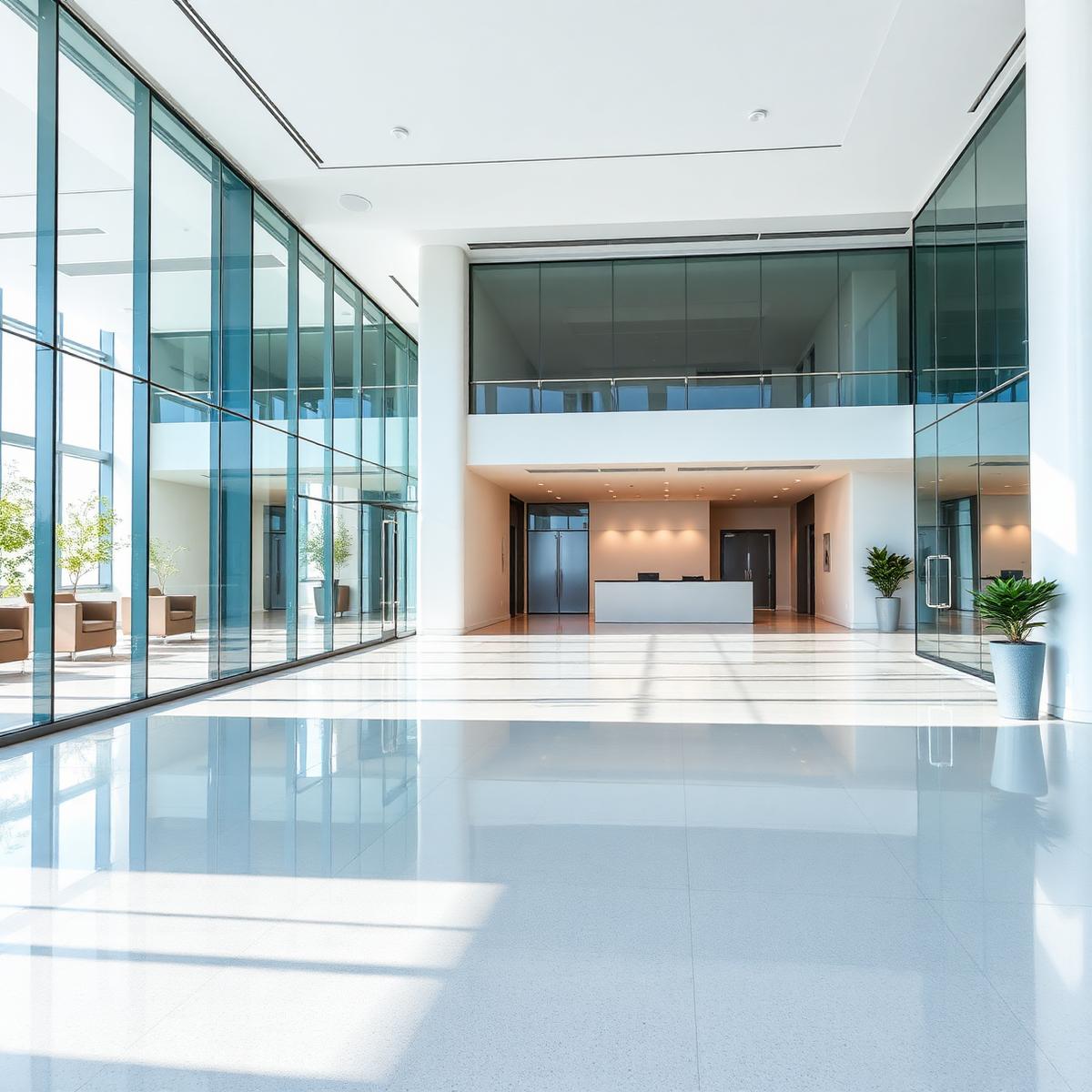 Pristine modern commercial lobby