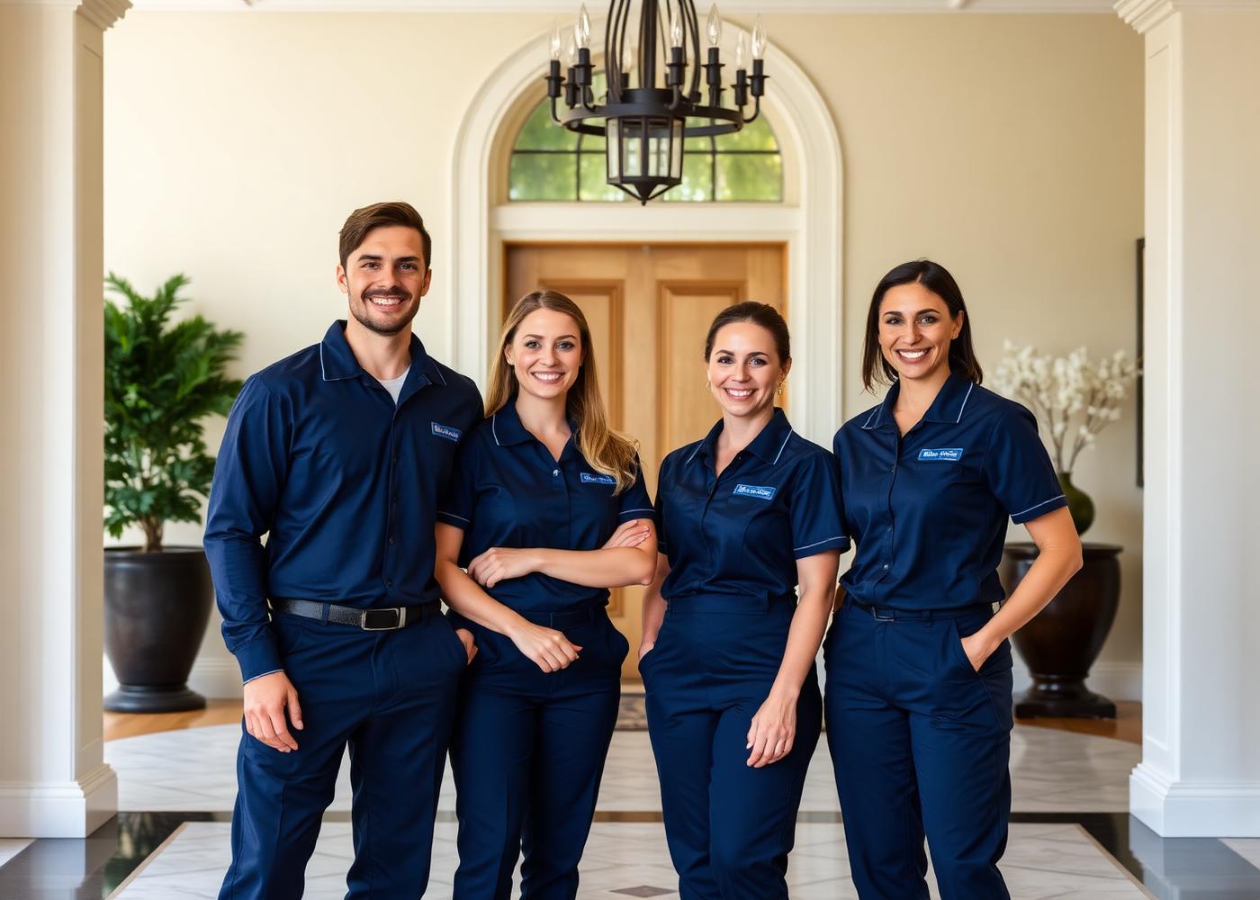 The Weshyne cleaning team in a luxury entryway